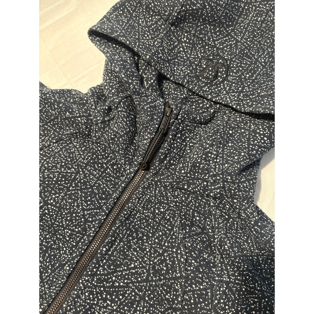 Lululemon Scuba Hoodie‎ Full Zip Black White Star Crushed Speckled Jacket Size 4 - Picture 3 of 11